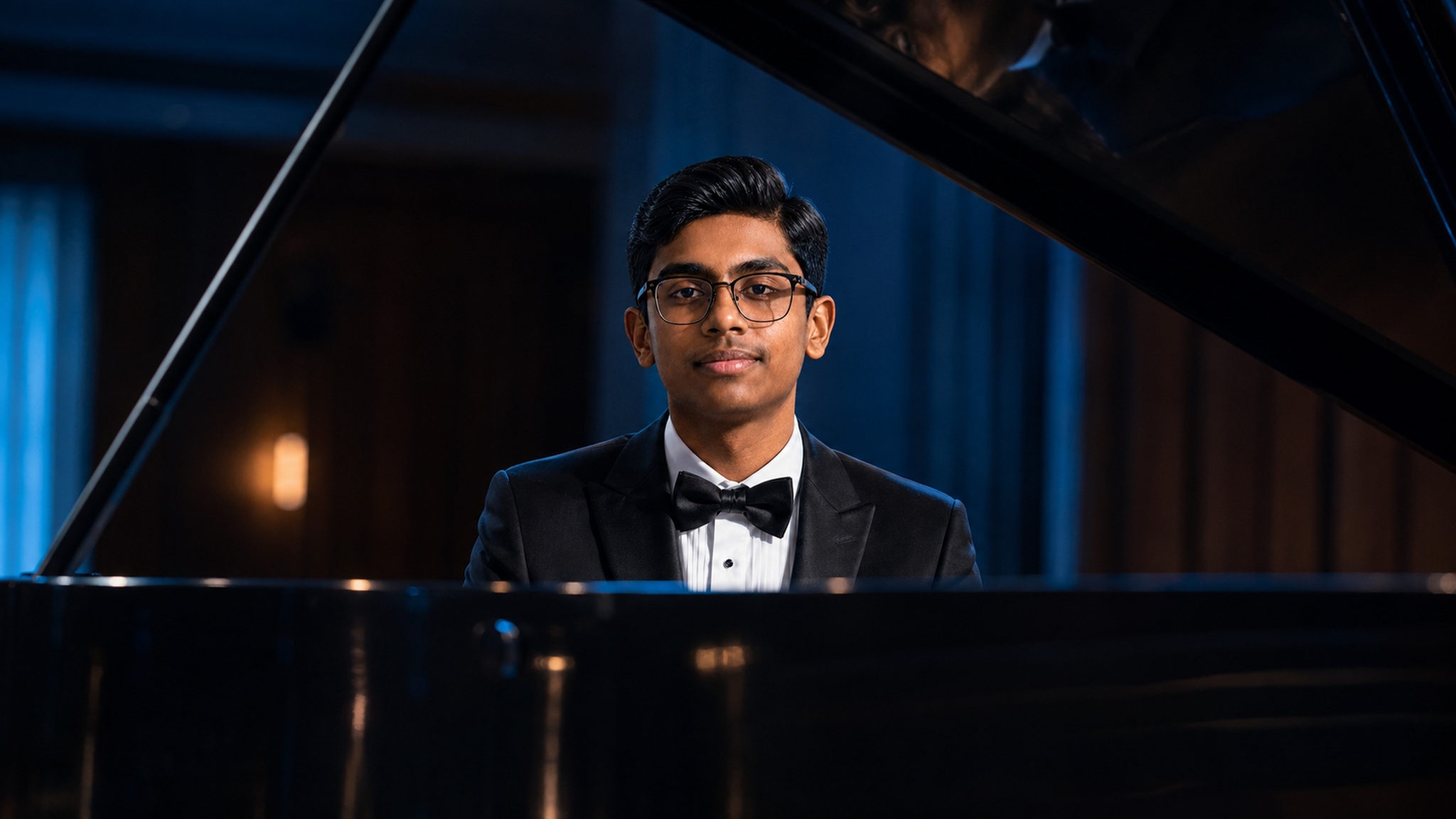 Advaith at the piano
